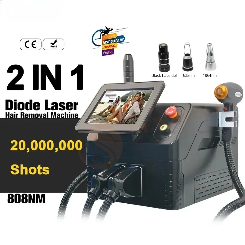 Picoseconde Laser 1064 Nm 755nm Q Geschakeld Nd Yag Laser Tattoo Urable Machine Draagbare Diode Laser Ontharing Machine