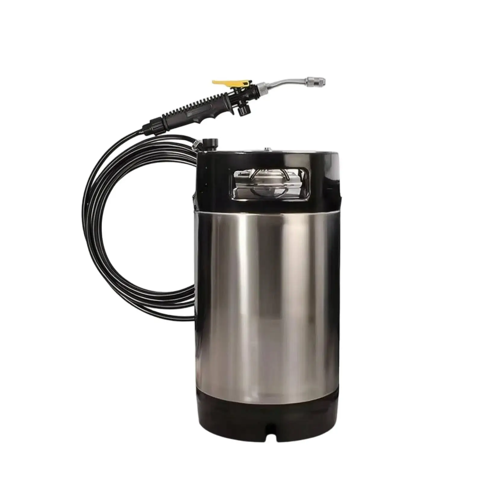 Automotive Spray Vessel Stainless Steel High Pressure Sprayer Tank with Coiled Hose for Car Detailing and Workshop Cleaning