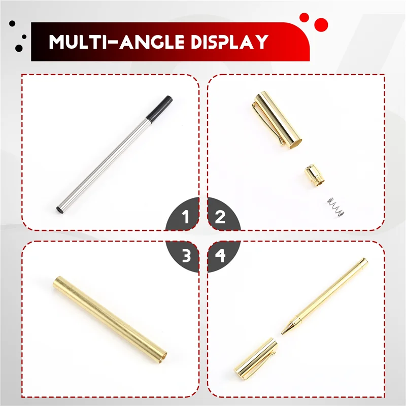 

J1UL1N For Woodturning Pen Kit 10-Pack Slimline Rollerball Turning Supplies Twist Set Lathe Accessories B