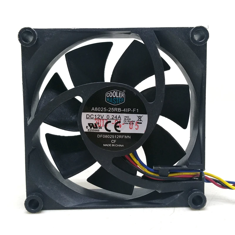 Original A8025-25RB-4IP-F1 DF0802512RFMN DC12V 0.24A 80x80x25MM 8cm 4Lines Computer cooling fan