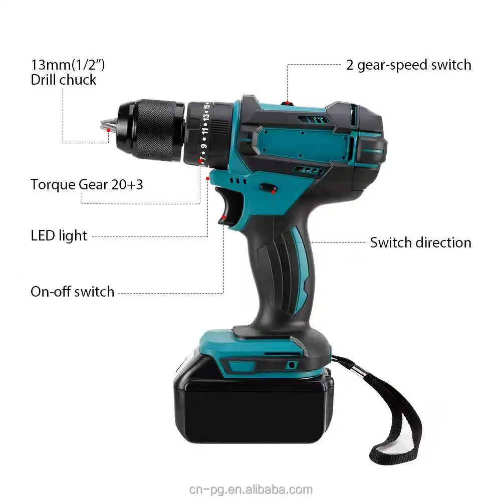 New Wireless Hand Electric Drill Impact Cordless Lithium Battery Screwdriver For Decorating House Drilling Screws Power Tool