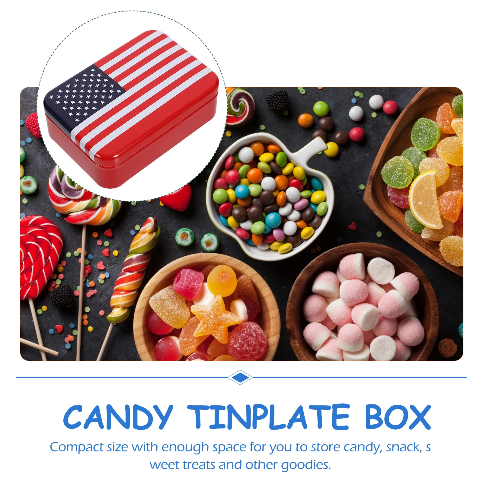 

Boxes For Cookies Cookie Containers Patriotic Cute Cookie Jar Small Case for Sweets Gifts Lightweight Portable Storage