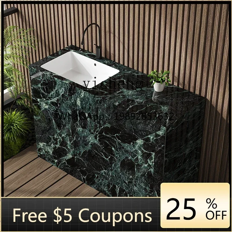 Y1 luxury stone seamless rock slab column basin outdoor washbasin courtyard outdoor washbasin