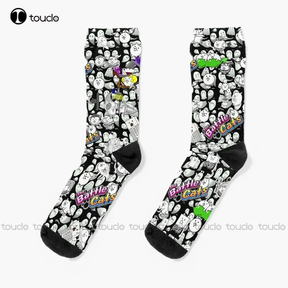 Battle Cats  Women Socks Personalized Custom Unisex Adult Teen Youth Street Skateboard Socks Custom Gift Funny Art