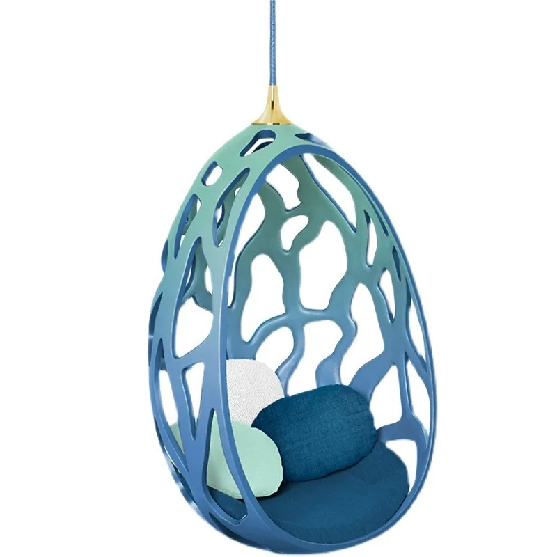 Light luxury hollow water drop hanging chair hanging balcony leisure chair fiberglass swing bird's nest hanging basket