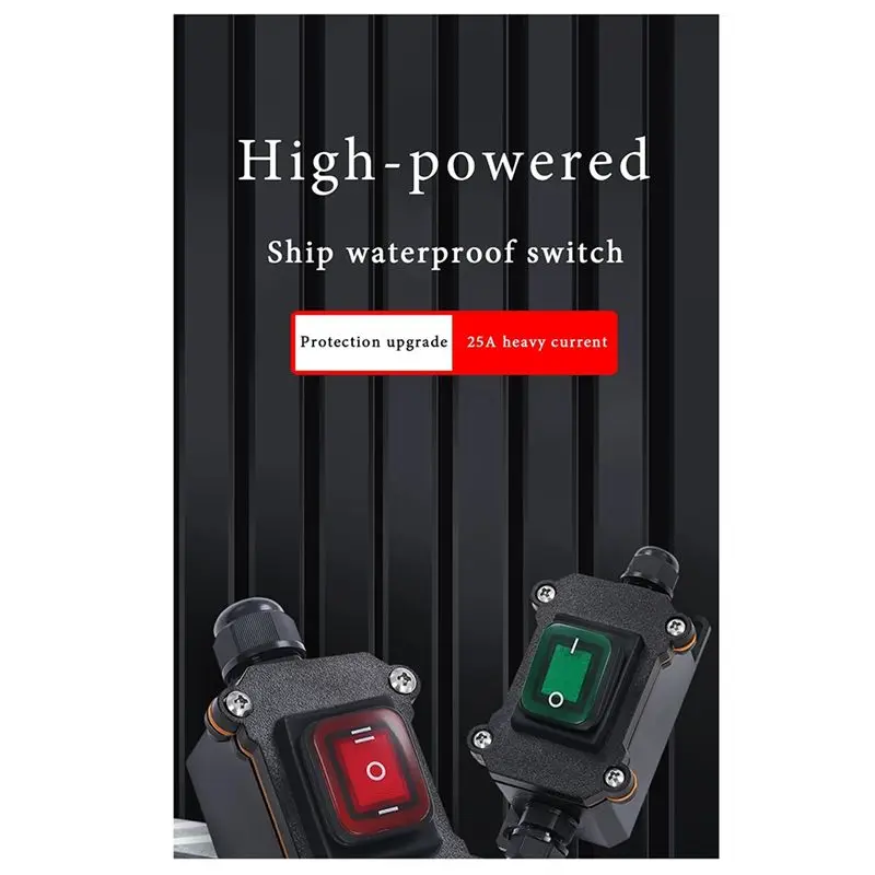 A29F-Ship-Type مفتاح مقاوم للماء مع IP65 قذيفة الروك المعدات الكهربائية تشغيل/إيقاف مع زر الطاقة الخفيفة LED #4