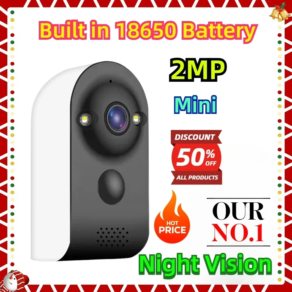 

Built in 18650 Battery 2MP Mini CCTV Camera Wifi Security Alarm Night Vision Smart Home Camera Surveillance Rechargeable Camara