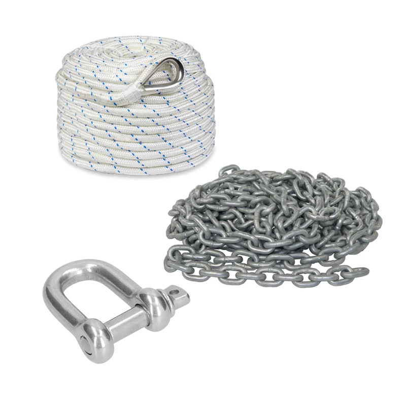 60M x 6mm Anchor Rope + 7M x 6mm chain 200ft x1/4