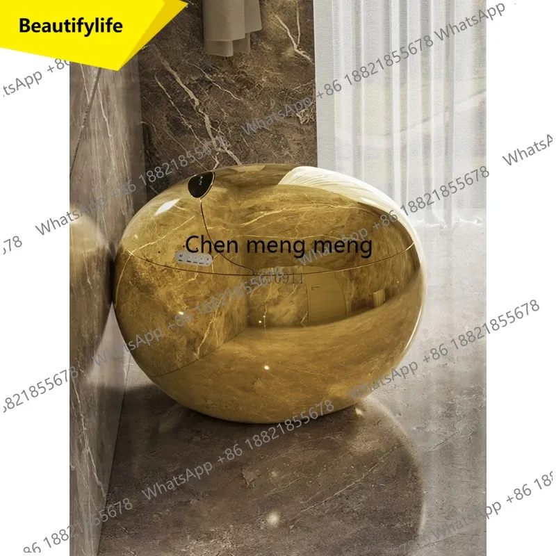 

M07 Golden smart toilet double water cleaning no water pressure limit egg-shaped automatic toilet