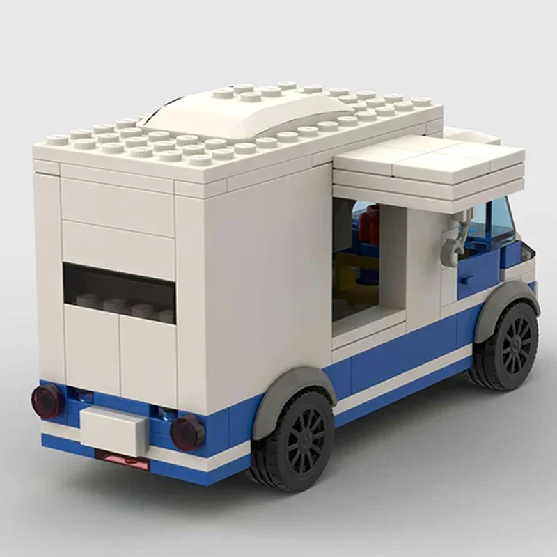 Bloques de construcción MOC para niños, juguete para armar coche de Ciudad de ladrillos, camión de policía, vista de calle Modular, ideal para regalo de Navidad