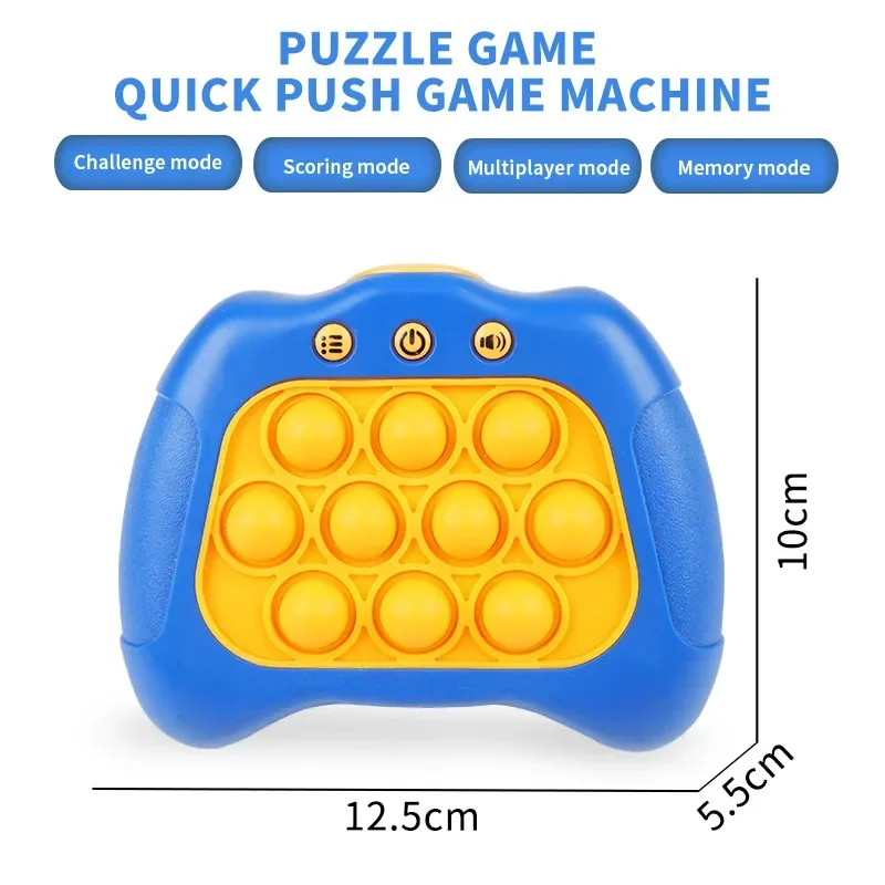 Pop Light Fidget Game Quick Push Bubble Game Handle Toys Boys & Girls Anti-Stress Toys with LED Game Machine Relieve Stress Toys