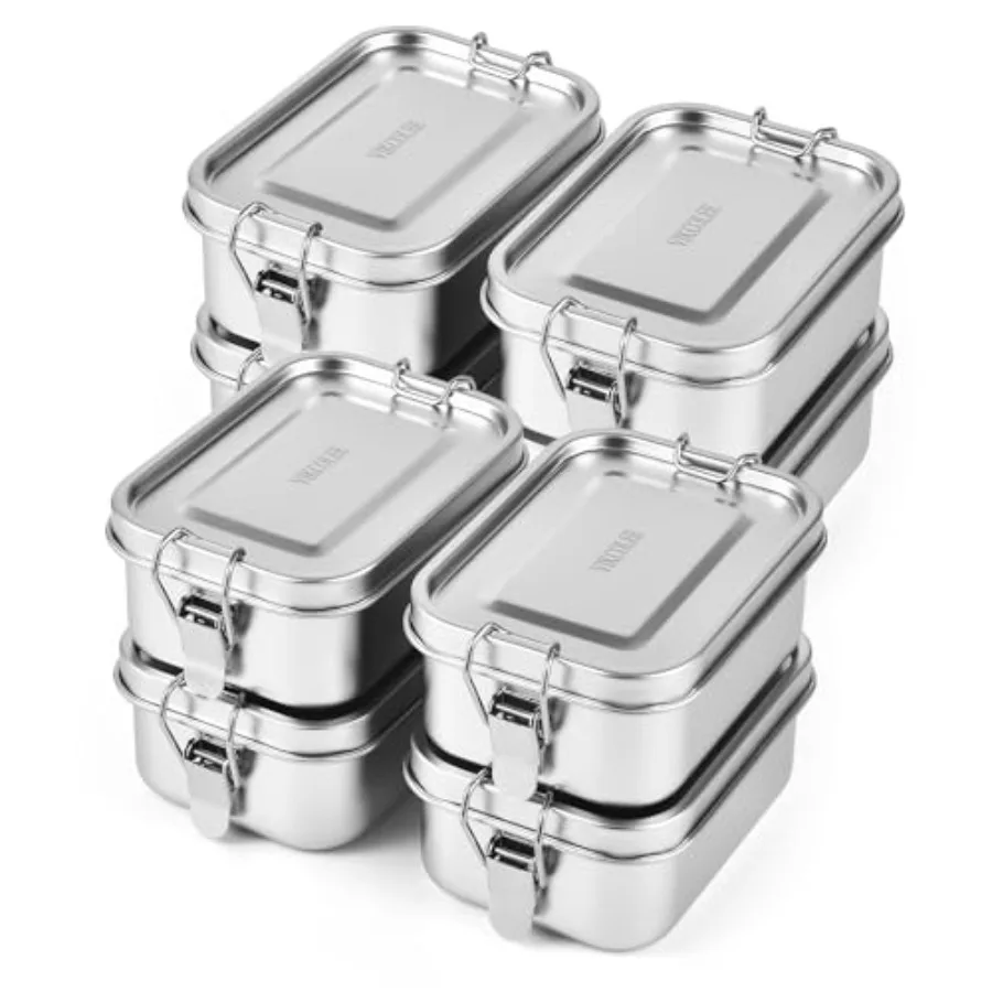 

8 PCS Stainless Steel Bento Box Metal Lunch Box Food Containers Steel Lunch Container for Home Work Camping