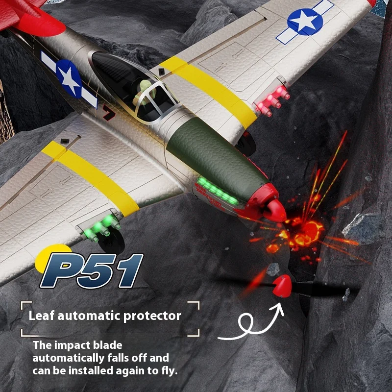 

New Bm26 Remote Control Foam Aircraft Four Channel P51 Mustang Fighter 3d Stabilized Electric Glider Aircraft Model Toy