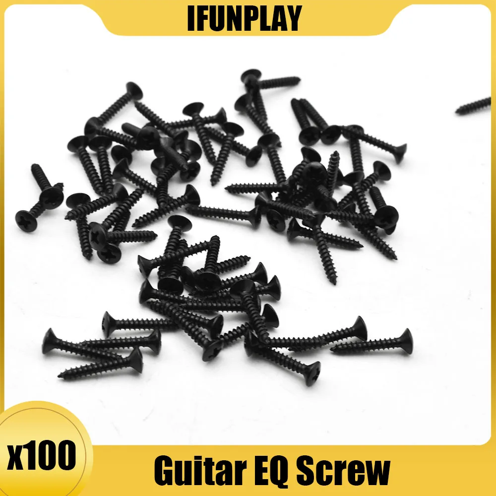 100pcs Music Screw 12mmx2mm for install Guitar Pickup Black Guitar tools guitar accessories