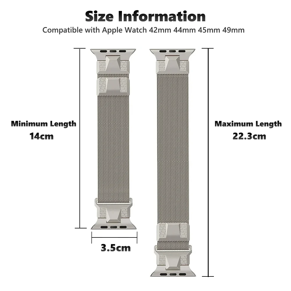 Magnetic strap for Apple Watch Ultra 49mm 42 45mm 44 band stainless steel milanese loop for iWatch Series 9 8 7 6 5 4 se ultra2