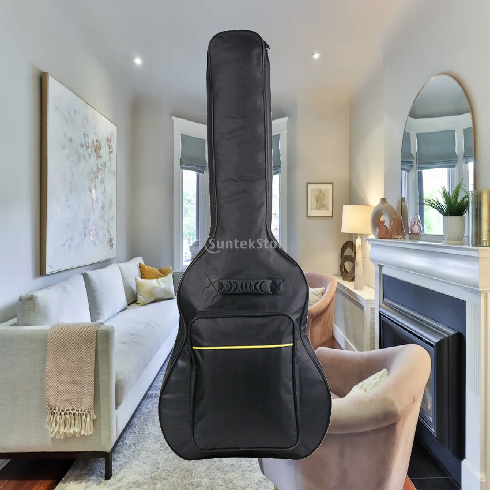 39 Inch Guitar Gig Bag Backpack Oxford Cloth Waterproof Travel Storage Case with Padded Carry Handle for Acoustic Electric