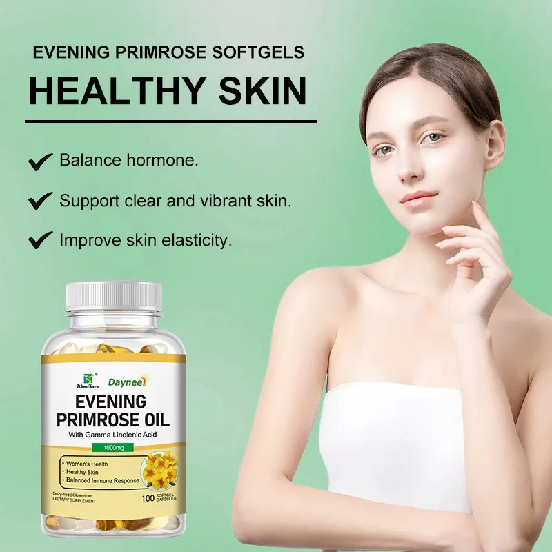 

Evening Primrose Oil Softgels Improves Skin Elasticity Nourishes Skin Barrier