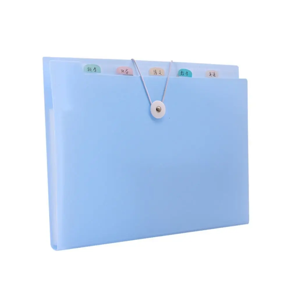 

12 Layers A4 File Folder Classification Thickened Exam Paper Storage Booklet Waterproof Elastic Strap Design File Bag