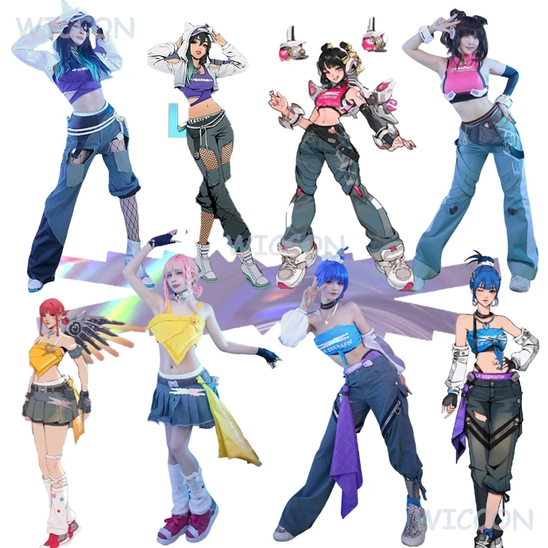 

Overwatch K-pop Skins Juno D.Va Ashe Mercy Cosplay Angela Ziegler Costume Hana Song Girls Sexy Outfit Game Women Halloween Party