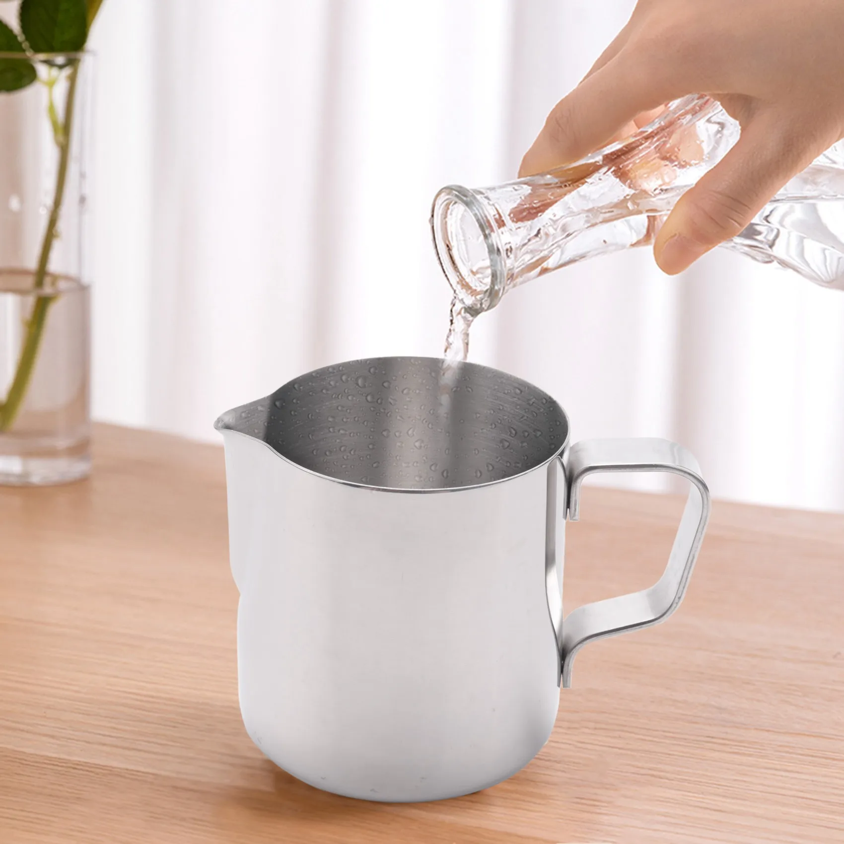 Milk Jug Milk Pitcher Stainless Steel Milk Bowls For Milk Frother Craft Coffee Latte Milk Frothing Pitcher Latte Art (200ml)