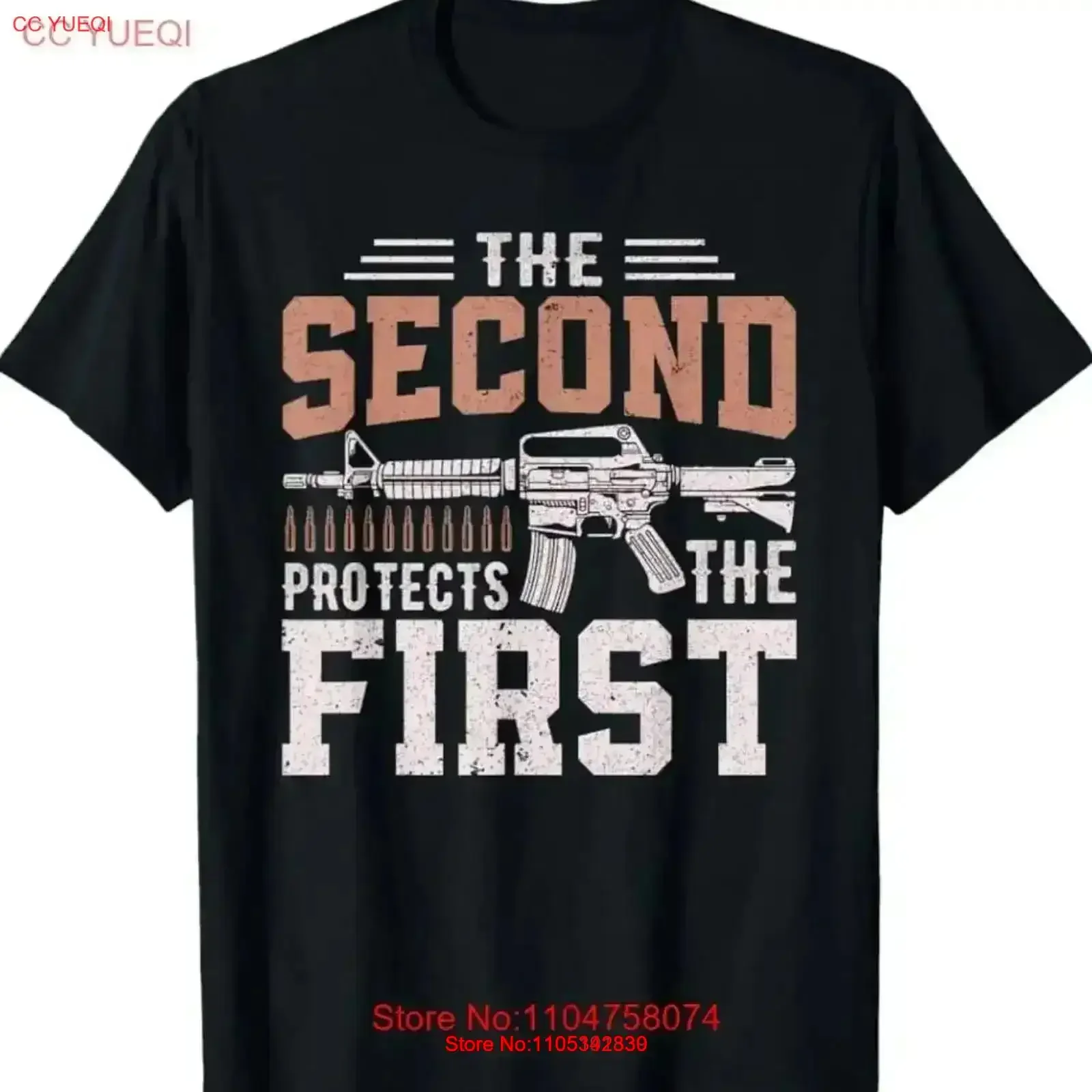 Camiseta The Second Amendment Protects First, talla S 5XL, estilo vintage, lavada, elástica, informal, para uso diario, elegante y vintage