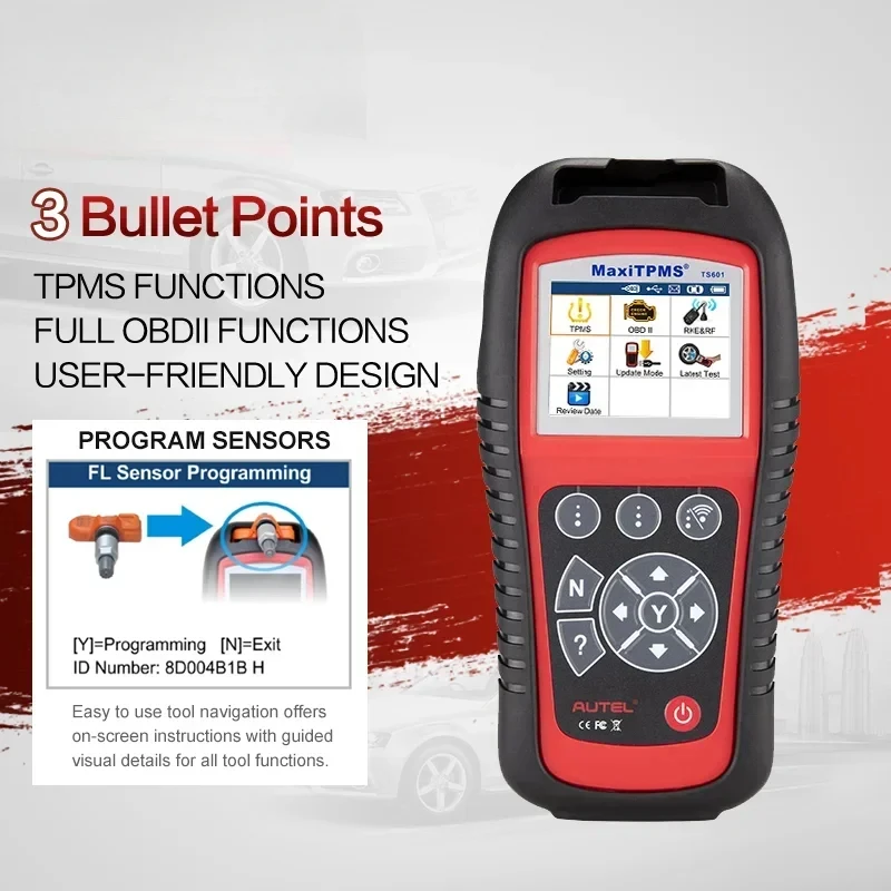 

AUTEL TS601 TPMS Диагностические инструменты профессиональный активировать датчик давления в шинах программирующий считыватель кодов Автомобильный сканер