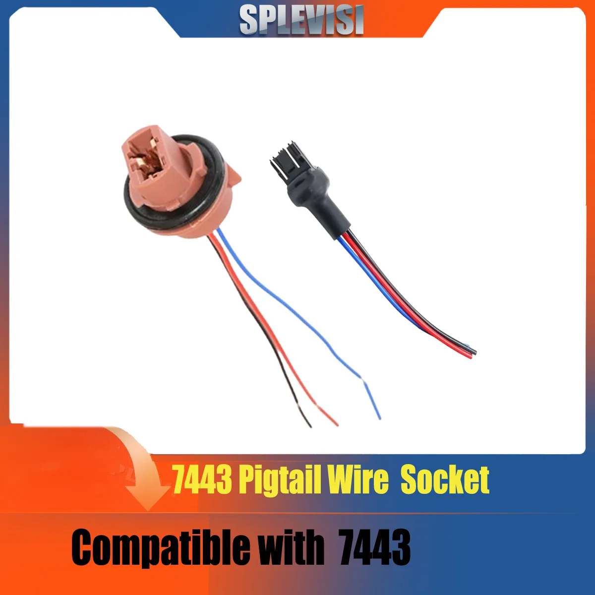 

7443 7443A 7444 Car Lamp Lights Bulb Turn Signal Brake Light Wiring Socket Adapter Extension Connector Plug Bulb Holder