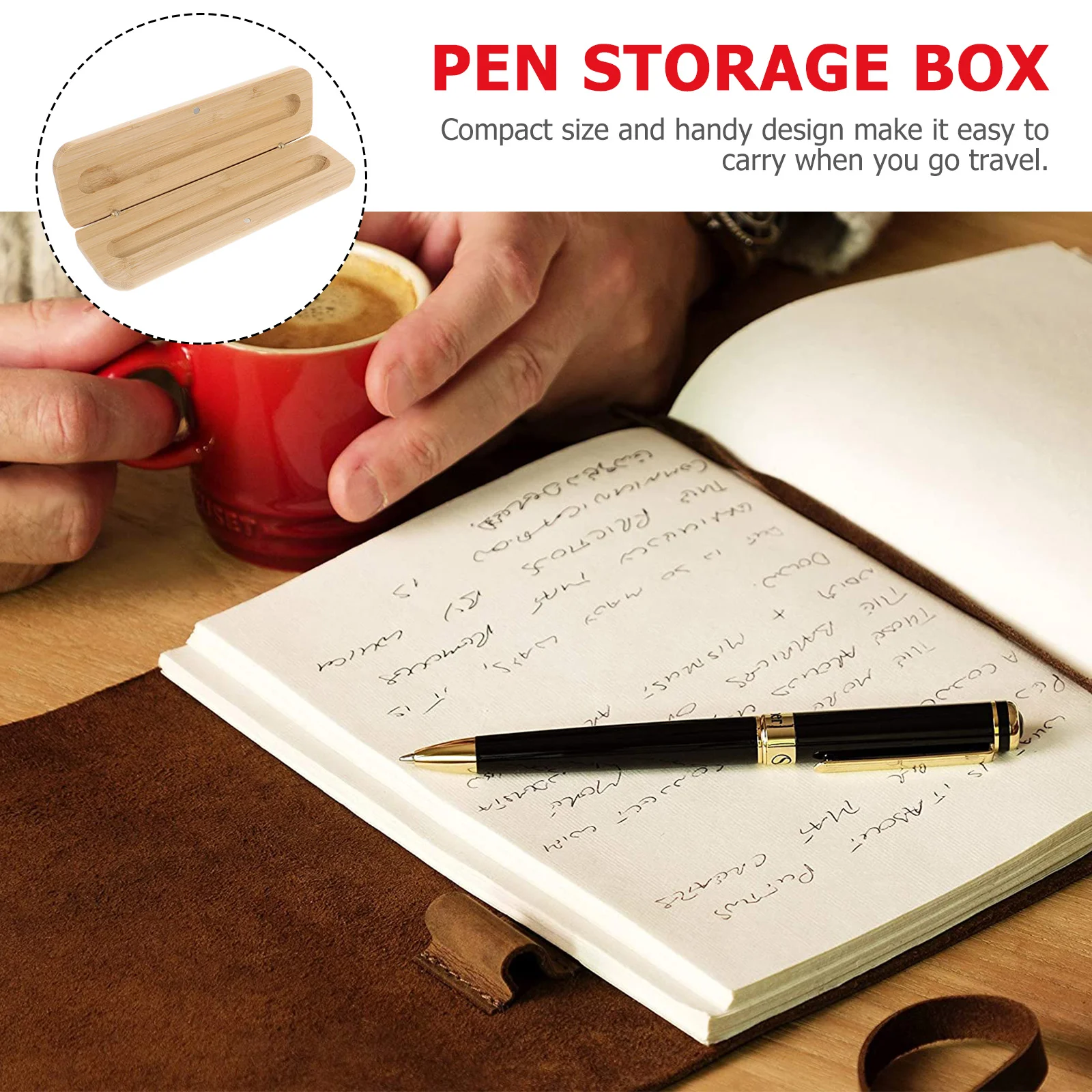 

1Pcs Pen Box Wooden Natural Color Single Stationery Case Portable Travel Storage Box Gift Packaging Pencil Case Office Supplies