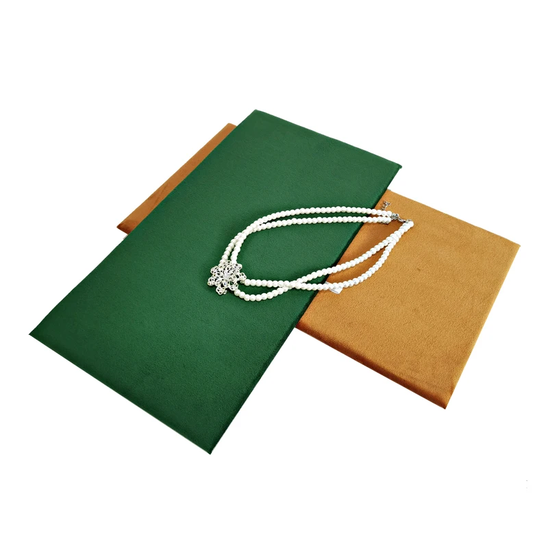 Luxurious Velvet Fabric Jewelry Organizer Mat Rectangular Jewelry Showcase Tray Earrings Bracelet Necklace Multicolor Tray