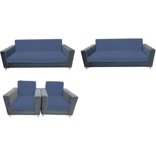 Kılıfsan Cotton Sleeveless Sofa set Petrol 3 + 3 + 1 + 1