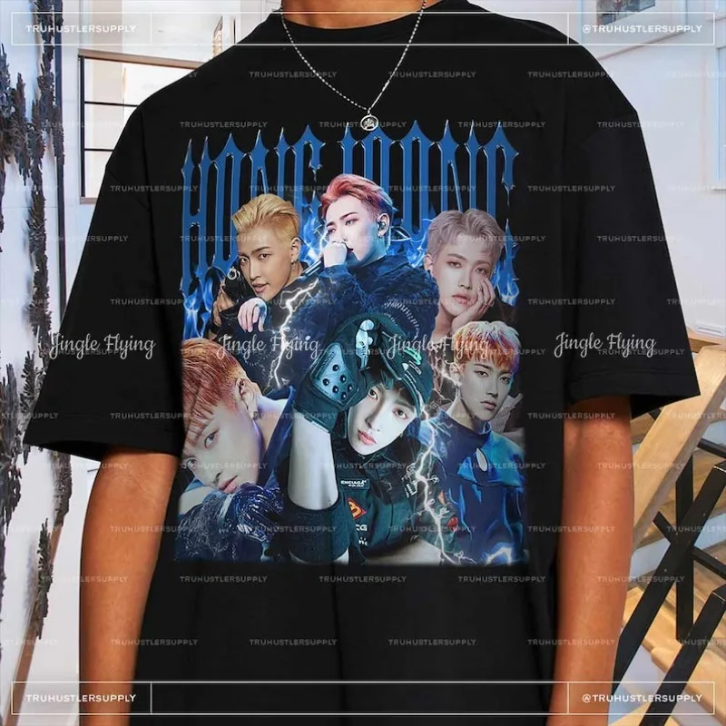 Футболка Ateez Hongjoong Song Min-gi San Choi Jong-ho Pop Винтажная рубашка