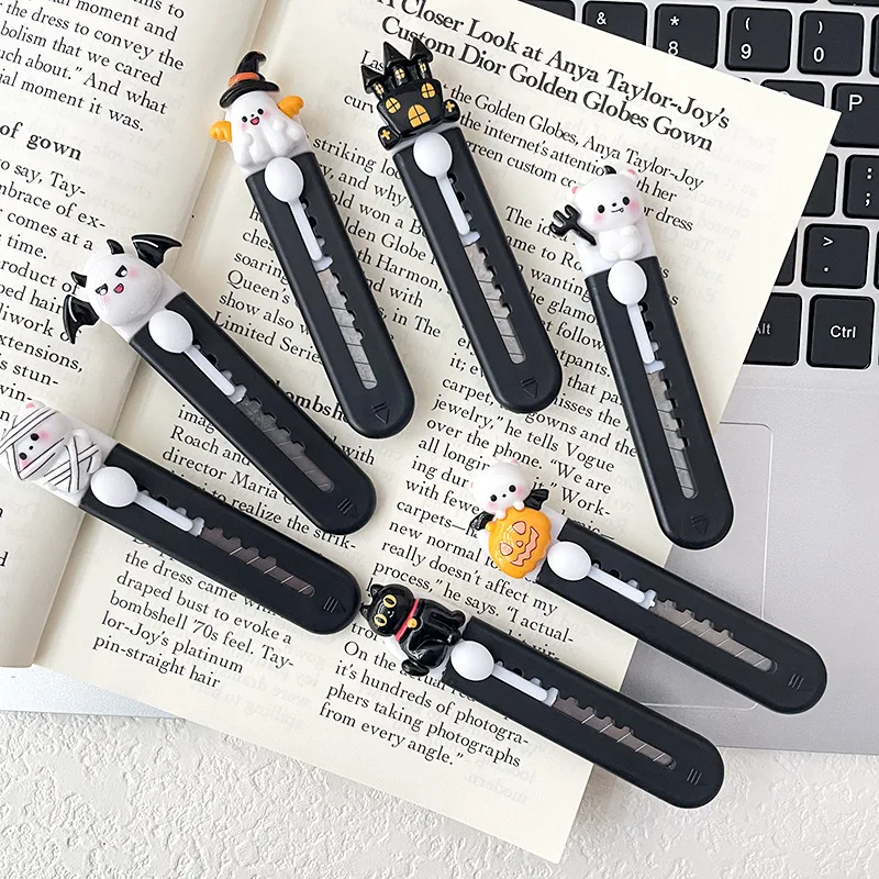 Mini Portable Razor Plastic Stationery Knife Paper Cutter Halloween Utility Knife For Gift School Envelope Opening