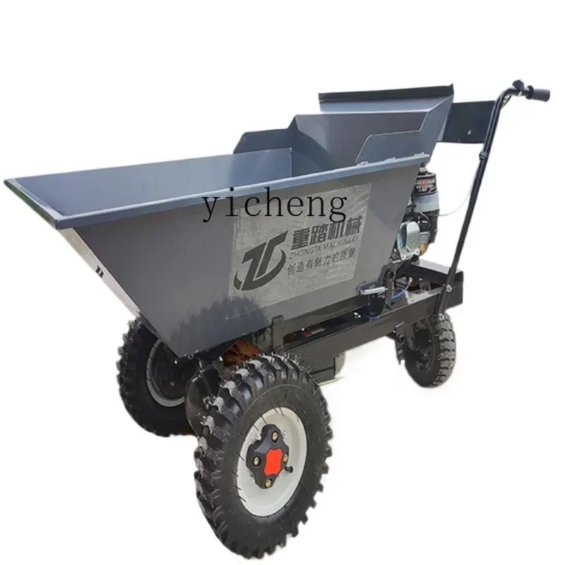 Tqh Construction Site Gray Bucket Truck Construction Hand Push Dumptruck Breeding Brick Pulling Three-Wheel Truck