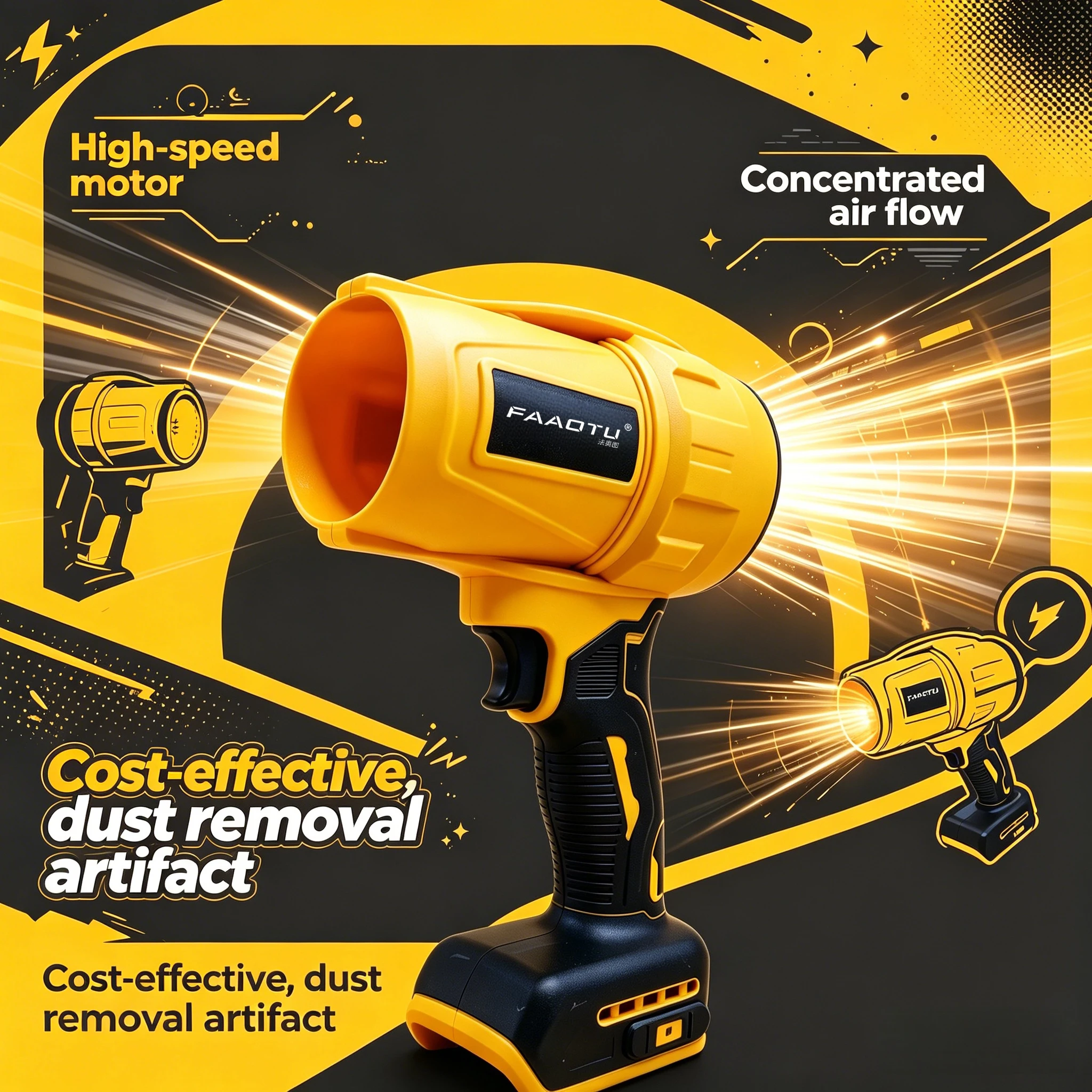 

FAAOTU Rechargeable Blower Fan, Strong Wind Power, DW-Level Quality at an Affordable Price Suitable for DW battery NO battery