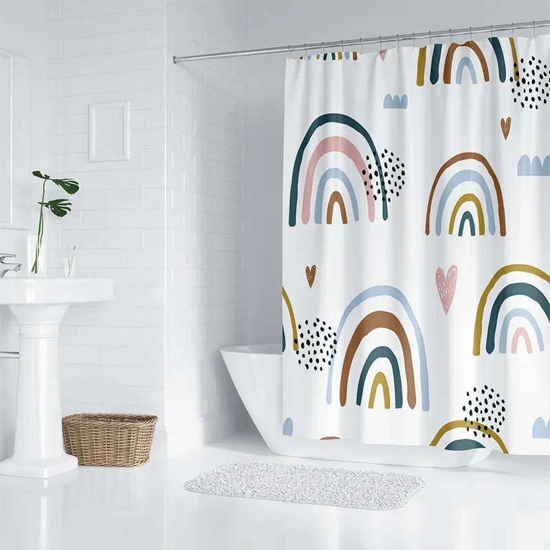 isn\'t wind simple home bathroom shower curtain small fresh partition waterproof mildew-proof opaque