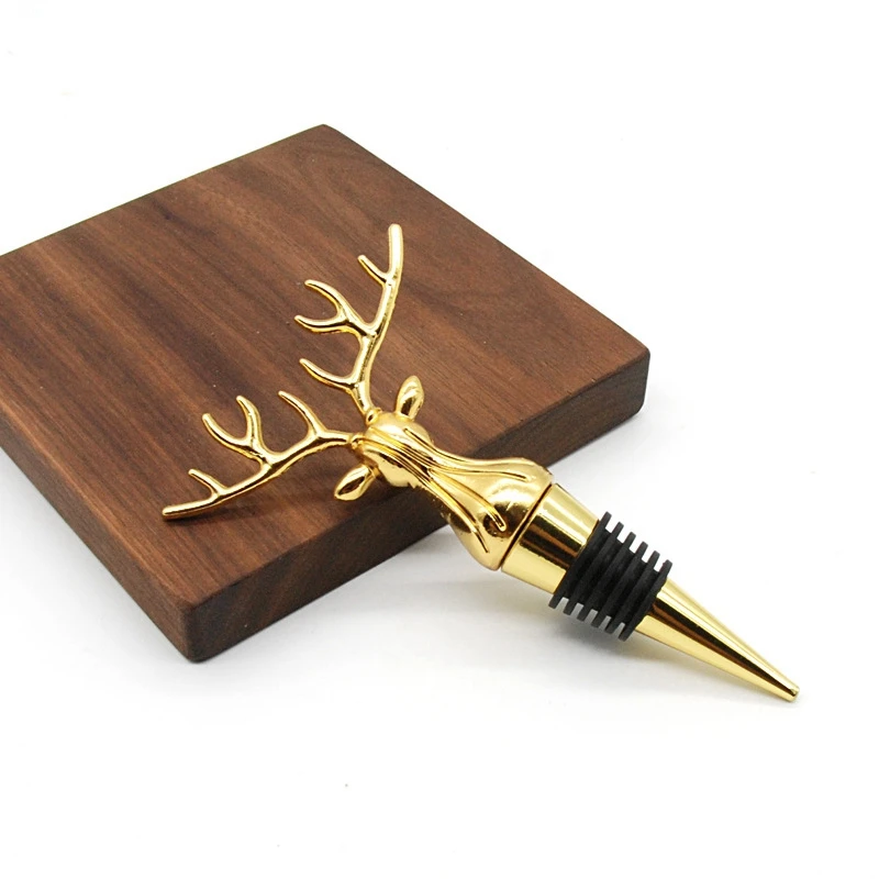 

20PCS Alloy Red Wine Stopper Christmas Deer Head Wine bottle Stopper