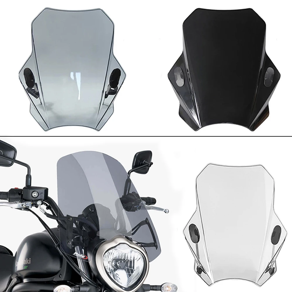 Motorcycle Windshield Glass Cover Screen Deflector For Kawasaki Vulcan S 650 EN650 VN 2015-202