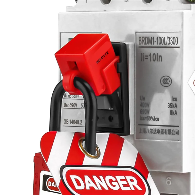 ZIZI Circuit Breaker Lockout Device With Lotopad Lockand Tag For 480/600V Clamp-On Breaker Lock Out Tag Out A