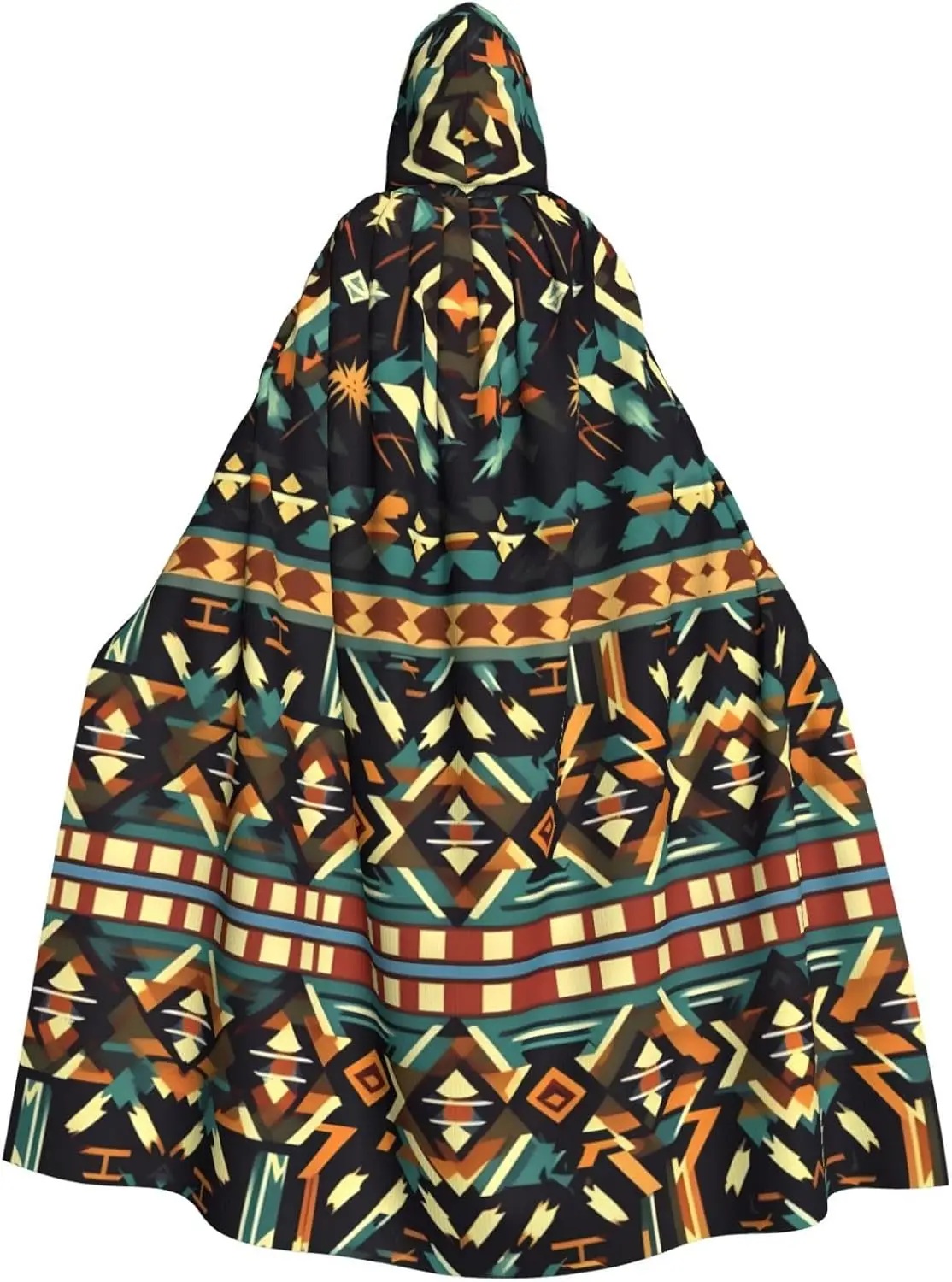Native American Patterns print Adult Hooded Cape Carnival Festival Cape Cosplay Robe Costume party Gothic Carnival