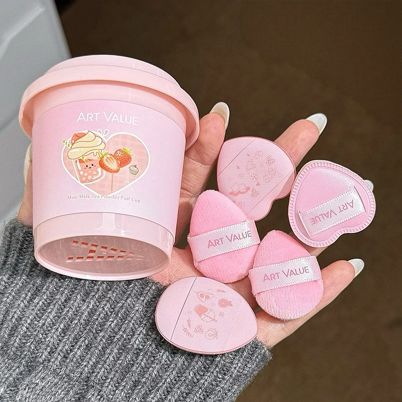 ART VALUE Mini Coffee Design For Powder Puff Cup Blush Highlighter Concealer Makeup Powder Puff Cute Thumb Powder Puff Tools