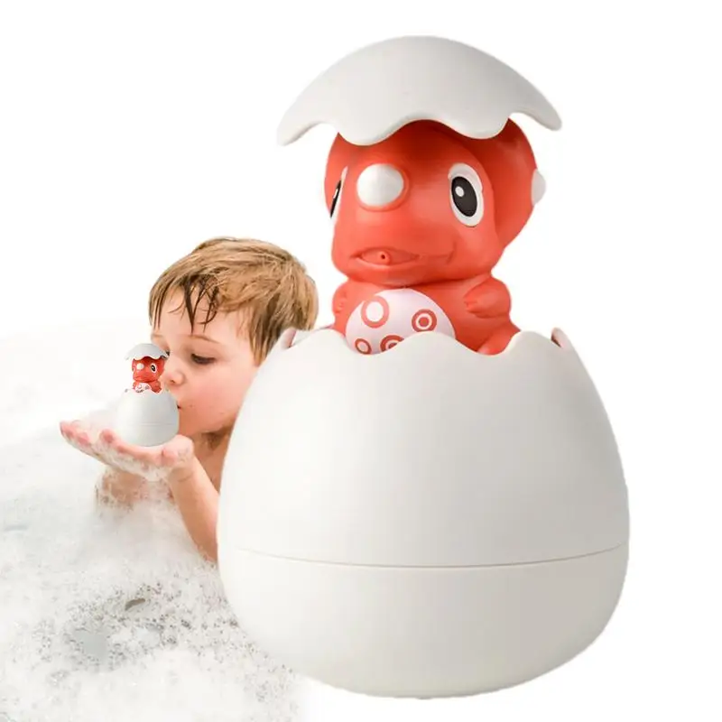 Spray Water Egg Toy Cartoon Water Bathtub Pool Toys Funny Floating Ball Egg Bath Toy Hatching Dinosaur Toy For Birthday Parties