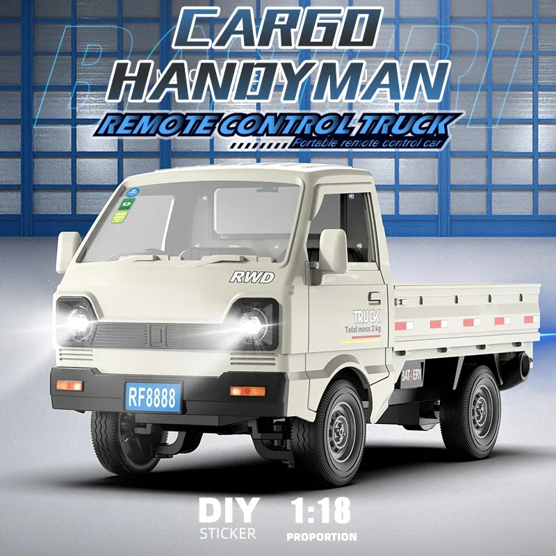 1:18 2WD RC Cargo Pickup Truck 2.4G Remote Control With Atomization Spray LED Light Drift Mini Remote Truck Toy For Boys Kids