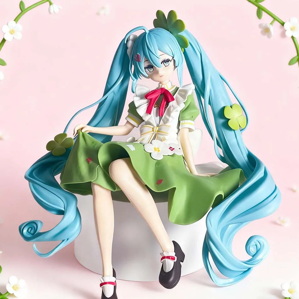 15 cm Anime Figur Hatsune Miku Nudel Stopper Glück Gras Fee Action Figure PVC Sammlung Modell Ornament Spielzeug Geschenke