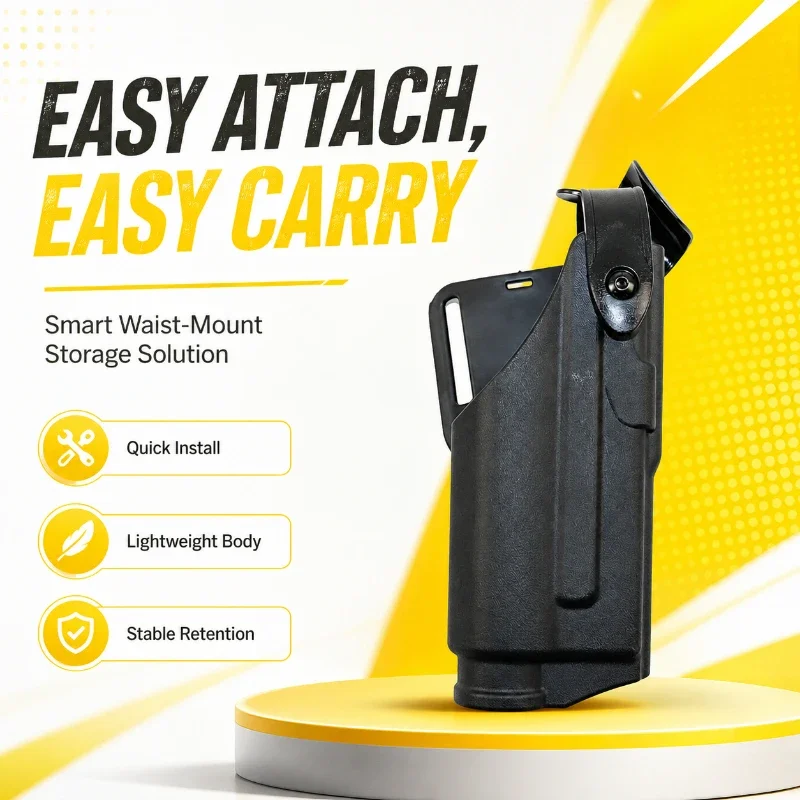 Outdoor Belt Mount Carry Shell with Safe Lock Fast Retrieval Structure Storage Holder For Light Equipped Hobby Accessories