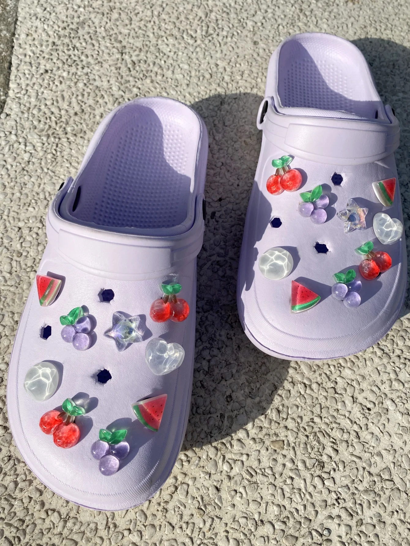 18 pieces cherry watermelon grapes, Stars Love DIY detachable shoe accessories, suitable for women sandals, slippers, beach bag