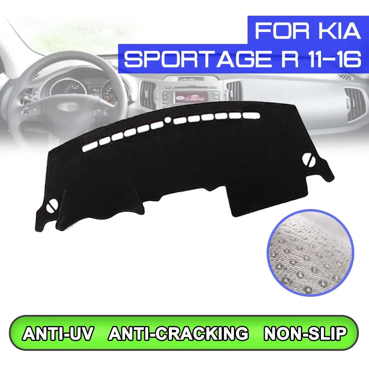 

Коврик для приборной панели автомобиля, противогрязный, нескользящий коврик для приборной панели, защита от ультрафиолета, козырек для KIA Sportage R 2011 2012 2013 2014 2015 2016