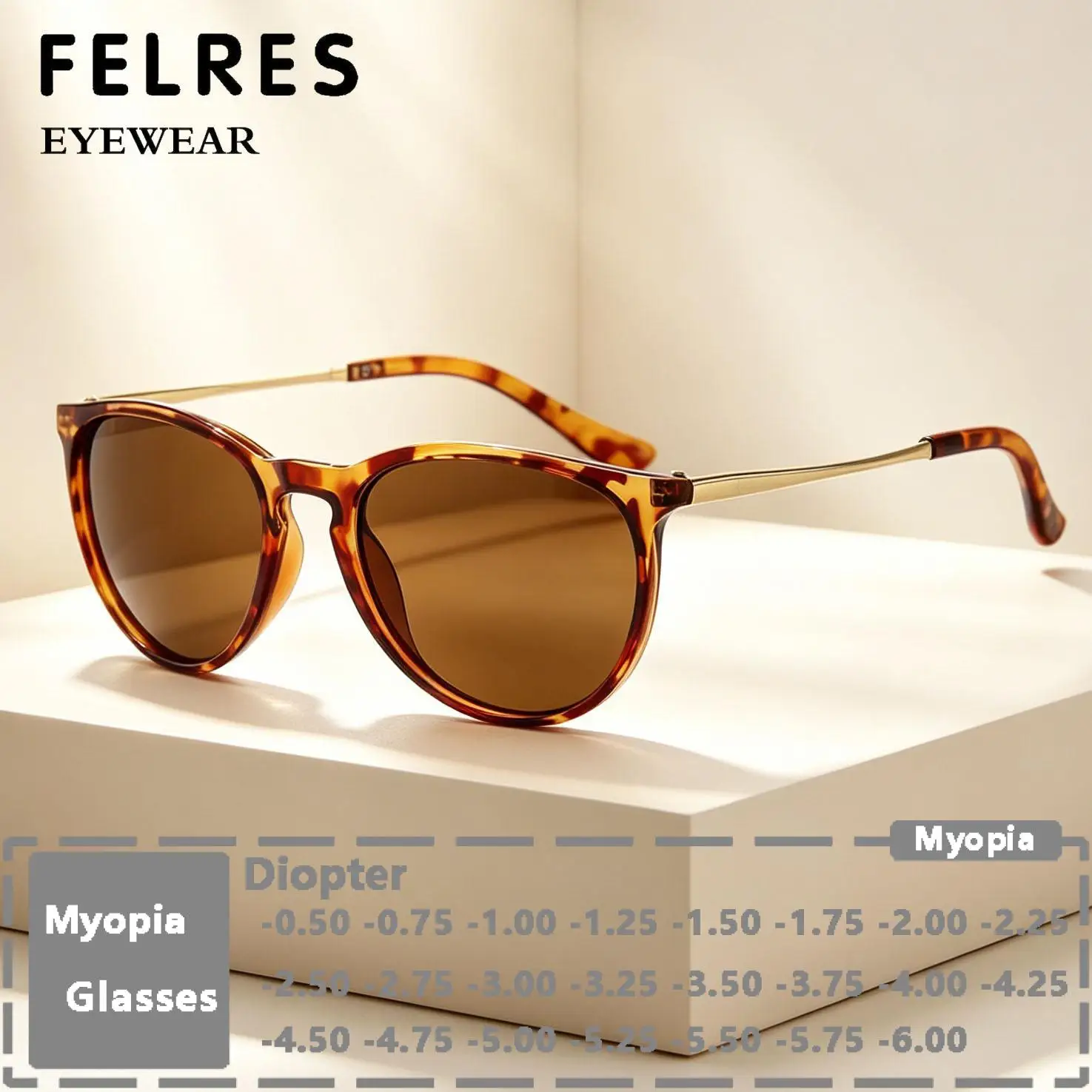 Classic Oval Pilot Finished Myopia Sunglasses Men Women Negative Diopter Driving Nearsighted Eyewear Tinted Shade Sun Glasses