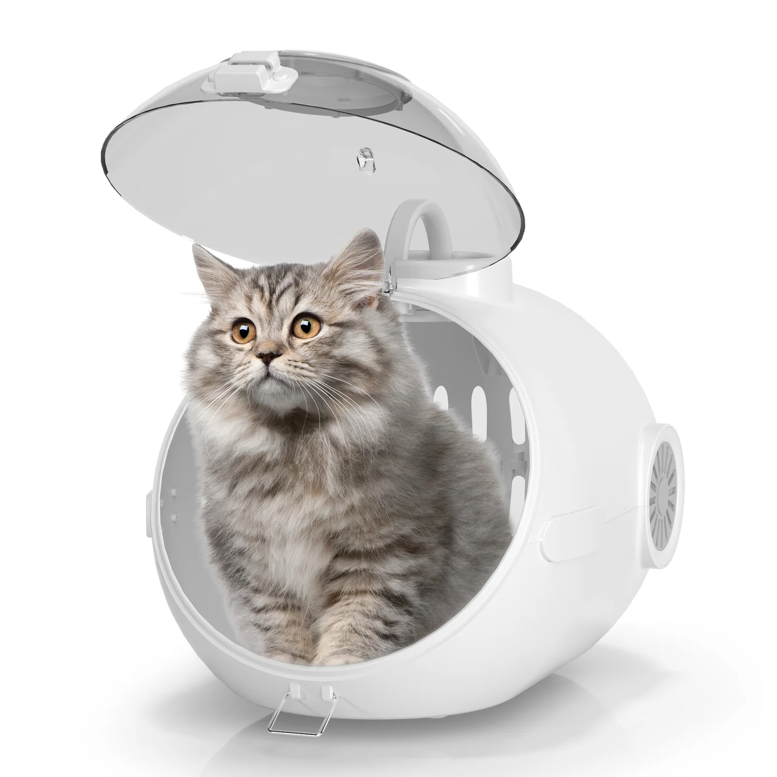 

Cat Handbag with Fan, Breathable Granary Design with Soft Light, Large Space for Carrier for Small/Medium Dogs Puppies Travel
