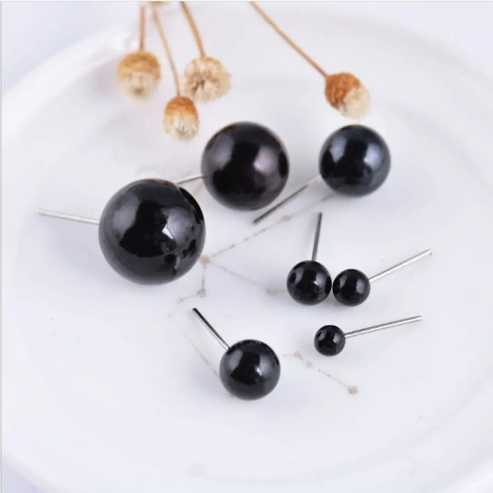 100 Pcs 4/5/6/8/10/12/14mm Eyeballs for DIY Plush Toy Abundant Dmulational Dolls Black Eye Accessories Stuffed Animal Eye Model