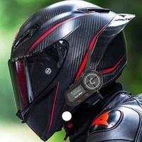Cool Motorcycle Helmet with LED Display and for Bluetooth Headset Waterproof 6-People Intercom Wireless Communication for Riding